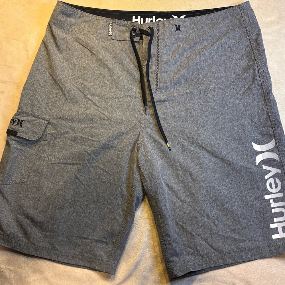 Hurley Black and Gray Swim Trunks